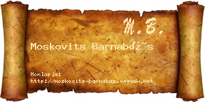 Moskovits Barnabás névjegykártya